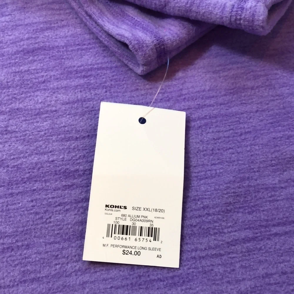 Tek Gear Ultra Soft Fleece Hooded Sweatshirt Heather Purple Girls 18/20 XXL New